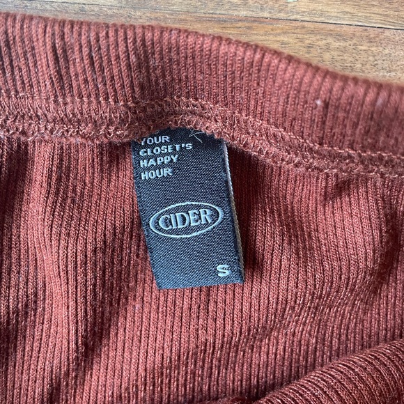 Cider Drawstring Brown Midi Skirt - Picture 9 of 9